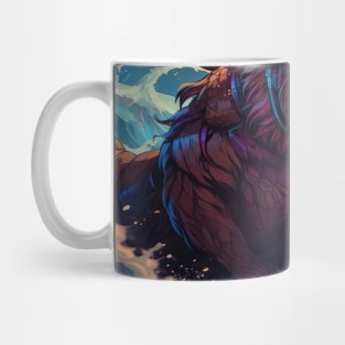 Synthewave Sunset Surfing Lion Mug